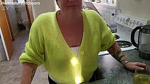 Kiwi Milf Slurps Wine From Floor