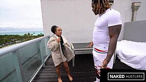 Ebony Stepsister Sucks Step Brother's Huge Dick Down