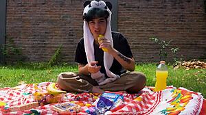 Lara's Outdoor Picnic Turns Into A Full Vomit Fetish Scene