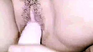 That dildo drives my wet pussy to wild squirting