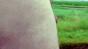 chubby guy flashes small cock outdoors in public solo