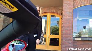 busty blonde babe gets picked up by porn agent for monster cock fun