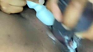 Creamy tight pussy explodes in wild squirting orgasm scene