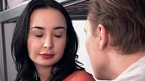 Slovakian babe freya dee plays with her roommate's huge cock - horny hostel