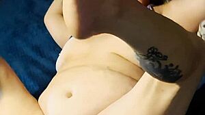 Busty rainbow-haired trailer park milf rides big black cock