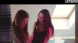 Lesbian step sis touches her girlfriend until she cums - a girl knows
