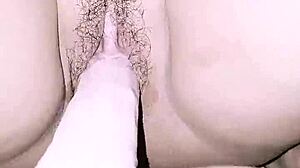 That dildo drives my wet pussy to wild squirting