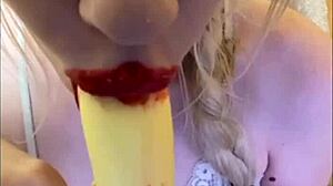 Sexy Elza Kom Dances Sweetly in Lingerie Before Sucking Cock.