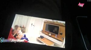 Cuckold Husband Records Hot Wife Fucking Friend On Sofa!