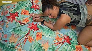 Sexy Brunette Milf Moans on Big Black Cock During Anal Creampie