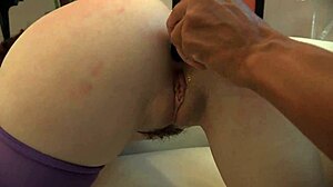 blonde stunner and black-haired vixen explore shaved slits with fingers.