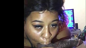 Deepthroat slut handles BBC cumshot
