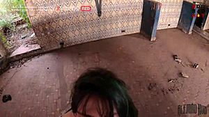 blonde brazilian with dreadlocks gets fucked in abandoned forest construction