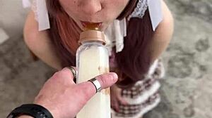 Delicious Reward for Submissive Nerd in Diaper Cosplay