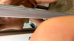 Mirror Quickie With Bent Over Brunette Ex Girlfriend In Bikini, Giant Pussy Creampie