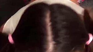 Wow! Horny Student Shows Tits For Teacher's Blowjob!