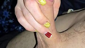 I, the dirty talking wife, slowly jerk off this dick in our homemade session