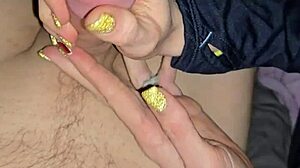 I, the dirty talking wife, slowly jerk off this dick in our homemade session