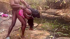 Village Girl with Perfect Boobs Banged by Stream