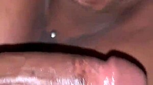 blonde slut gives sloppy blowjob to monster cock, licking and gobbling dick with couple