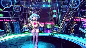 hatsune miku in nude bunny costume teasing with big tits and ass goddess