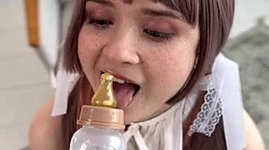 Delicious Reward for Submissive Nerd in Diaper Cosplay