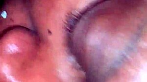 blonde slut gives sloppy blowjob to monster cock, licking and gobbling dick with couple