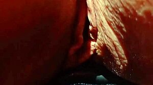 Cougar Grinds Shaved Pussy in Close-Up