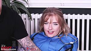 I, the british blonde student nurse, get edged by the fucking machine