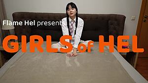 asian teen gets tiny asshole stuffed with gummy bears in homemade clip