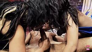 Phenomenal Threesome With Guy Drilling Horny Women