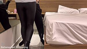 Girl Next Door Dominates Slave With Ball Kicking In Boots And Heels.