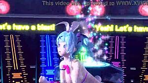 hatsune miku in nude bunny costume teasing with big tits and ass goddess