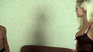 Tall Blonde Woman Facesits a Man