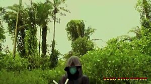 This mature babe loved my big black cock in the local bush. Hardcore missionary and doggystyle ended with a creampie!