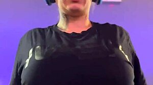 Hot gym session with big natural tits and wet pussy exposed