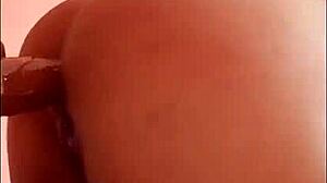 i can’t stop fucking my tight hole with a fat dildo at home