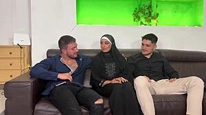 aaliyah yasin's first double penetration in hijab threesome