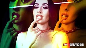 Busty violet voss in miniskirt thong devours big cock after intimate blowjob and cowgirl fucking