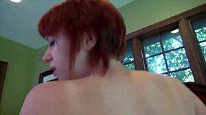 Older man seduces cute redhead.