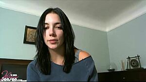 Jelena Jensen Plays with Her Trimmed Pussy