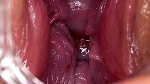 i can't stop watching this hot slut finger her shaved pussy and squirt hard in wild banging action