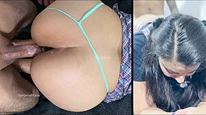 painful first anal with latina teen