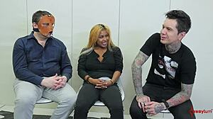 Bound Teen 18+ Sub Rims And Takes Anal Deepthroat In BDSM Threesome.