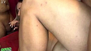 Married Blonde Joins Orgy With Three Men While Husband Watches