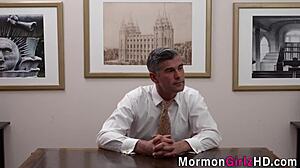 Teen Mormon Fucks Bishop In High Definition Missionary Voyeur Scene