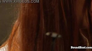 tied up slave in a bathtub punished by lesbian madame with big tits