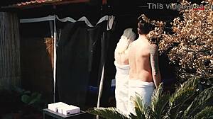 first time at swinger club for public blowjob.