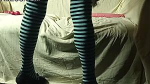 beautiful brunette latina uses big dildo solo