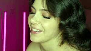 is this vixen in scarlet stockings ready for harsh pulverizing with riding, blowjob, and cumshot on her hairy pussy?